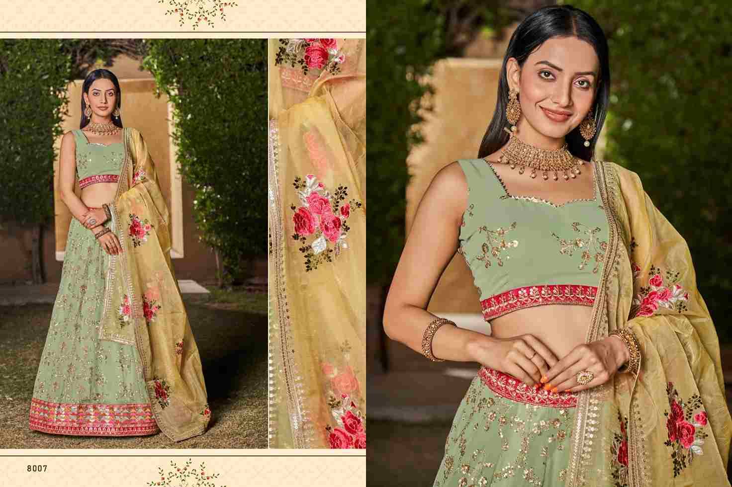 Golden Palm By Zeel Clothing 8001 To 8011 Series Indian Traditional Wear Bridal Collection Beautiful Stylish Fancy Colorful Party Wear & Occasional Wear Georgette Lehengas At Wholesale Price