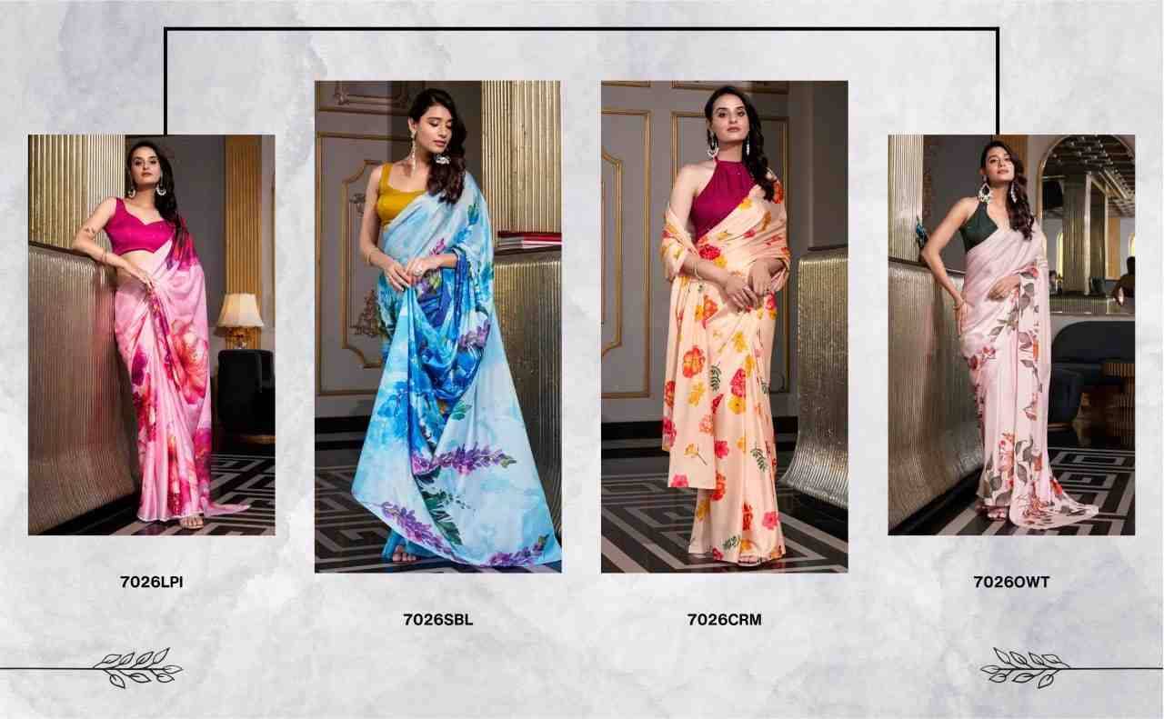 Mikeli By Fashid Wholesale 7026-A To 7026-D Series Indian Traditional Wear Collection Beautiful Stylish Fancy Colorful Party Wear & Occasional Wear Satin Silk Sarees At Wholesale Price