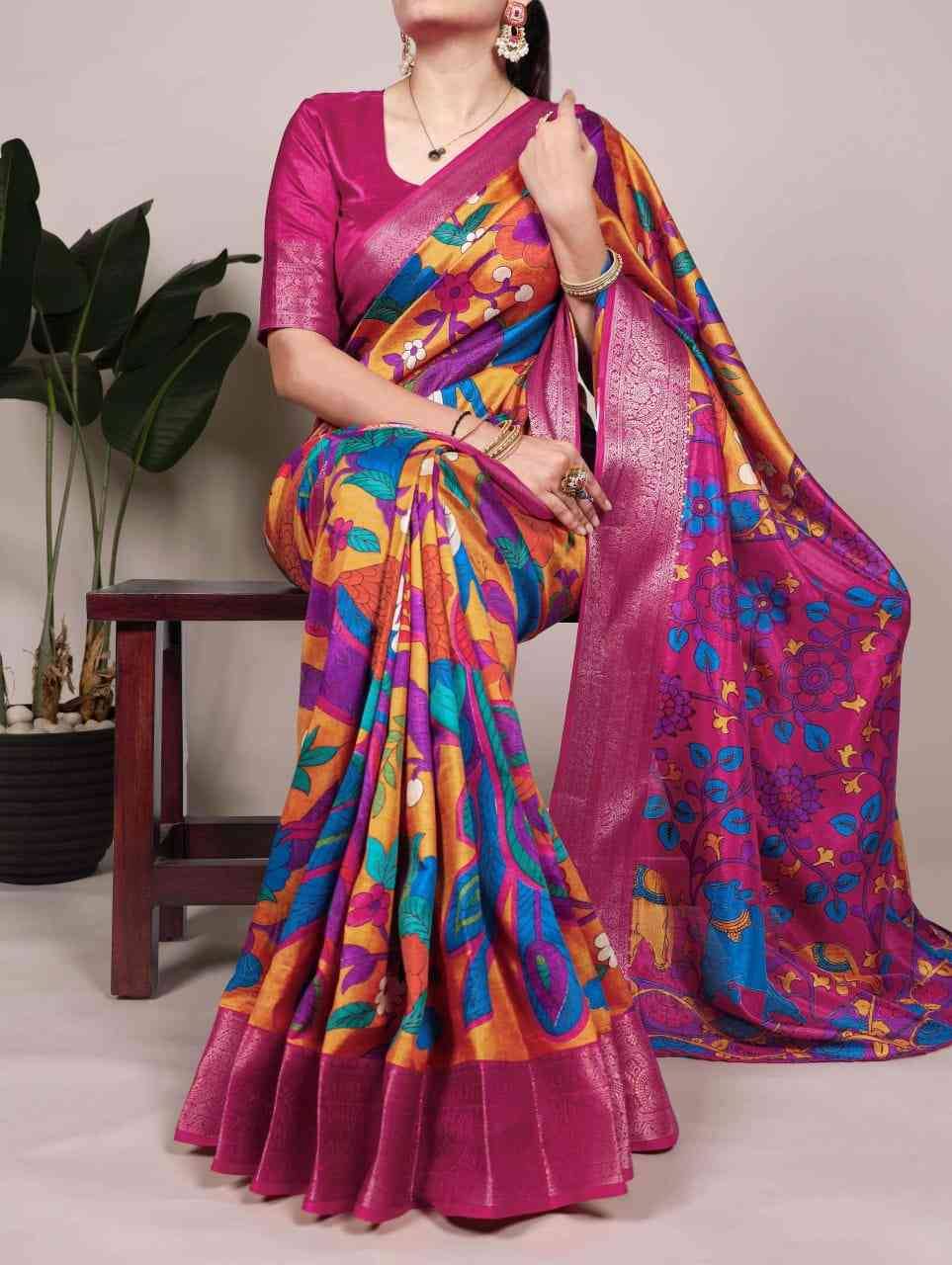 7047 By Fashid Wholesale 7047-A To 7047-D Series Indian Traditional Wear Collection Beautiful Stylish Fancy Colorful Party Wear & Occasional Wear Tussar Silk Sarees At Wholesale Price