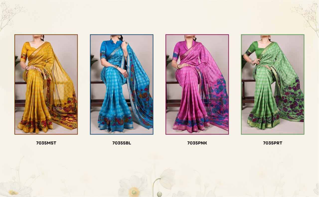 7035 By Fashid Wholesale 7035-A To 7035-D Series Indian Traditional Wear Collection Beautiful Stylish Fancy Colorful Party Wear & Occasional Wear Viscose Chanderi Sarees At Wholesale Price