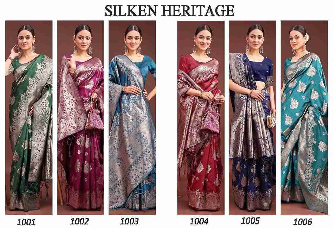 Silken Heritage By Fashid Wholesale 1001 To 1006 Series Indian Traditional Wear Collection Beautiful Stylish Fancy Colorful Party Wear & Occasional Wear Banarasi Silk Sarees At Wholesale Price