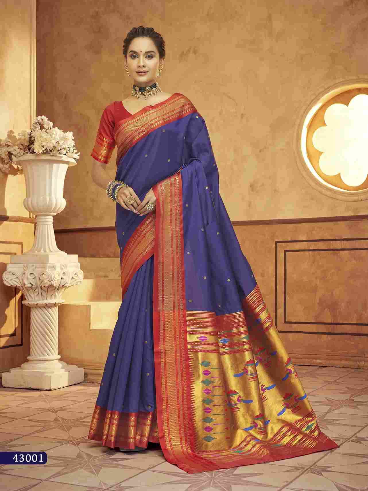 Aniruddh Paithani By Rajpath 43001 To 43006 Series Indian Traditional Wear Collection Beautiful Stylish Fancy Colorful Party Wear & Occasional Wear Paithani Silk Sarees At Wholesale Price