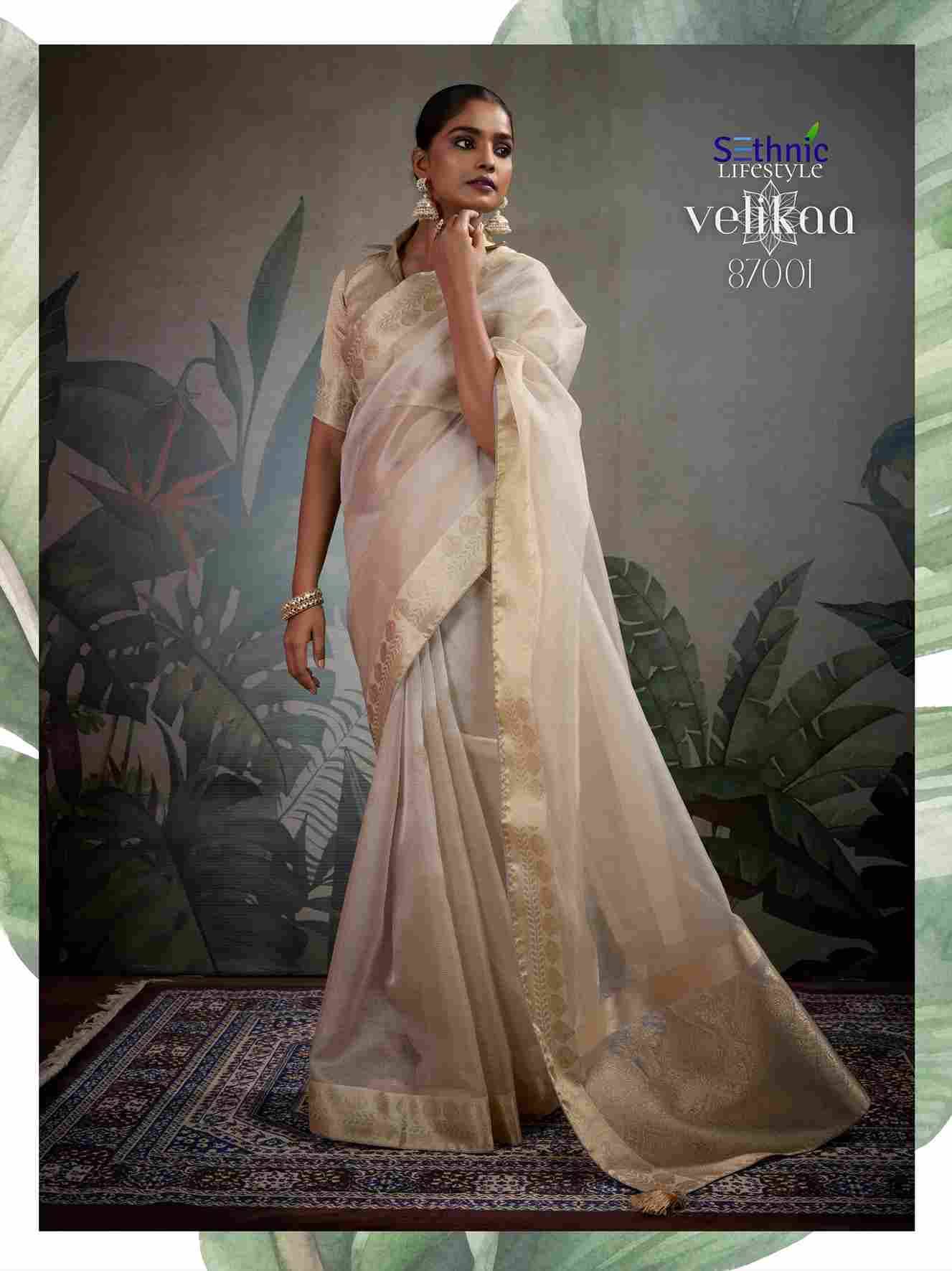 Velikaa By Sethnic 87001 To 87005 Series Indian Traditional Wear Collection Beautiful Stylish Fancy Colorful Party Wear & Occasional Wear Tissue Sarees At Wholesale Price