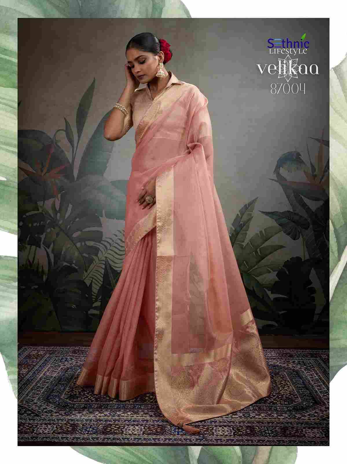 Velikaa By Sethnic 87001 To 87005 Series Indian Traditional Wear Collection Beautiful Stylish Fancy Colorful Party Wear & Occasional Wear Tissue Sarees At Wholesale Price