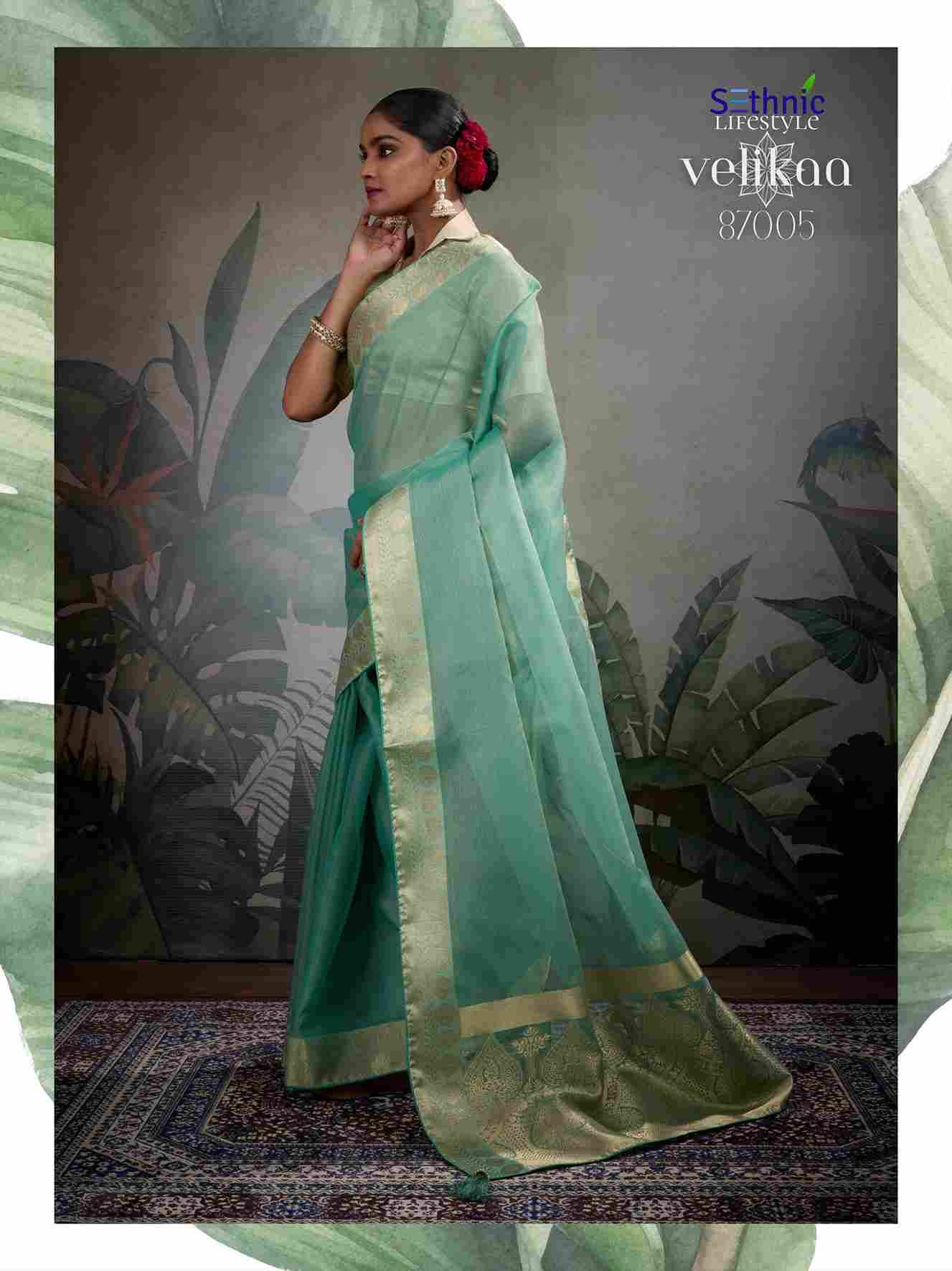 Velikaa By Sethnic 87001 To 87005 Series Indian Traditional Wear Collection Beautiful Stylish Fancy Colorful Party Wear & Occasional Wear Tissue Sarees At Wholesale Price
