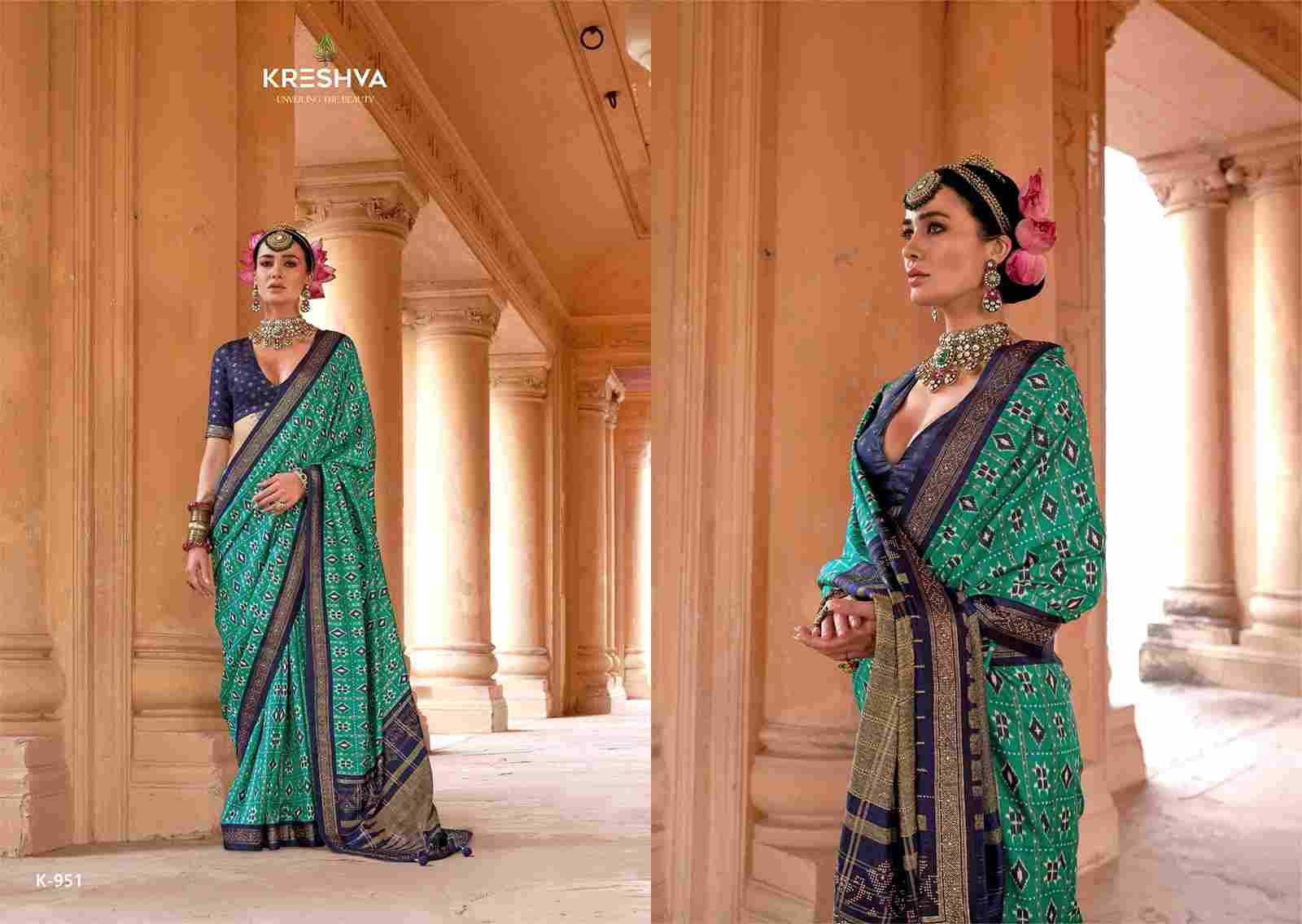 Sundarvan By Kreshva 951 To 956 Series Indian Traditional Wear Collection Beautiful Stylish Fancy Colorful Party Wear & Occasional Wear Silk Sarees At Wholesale Price