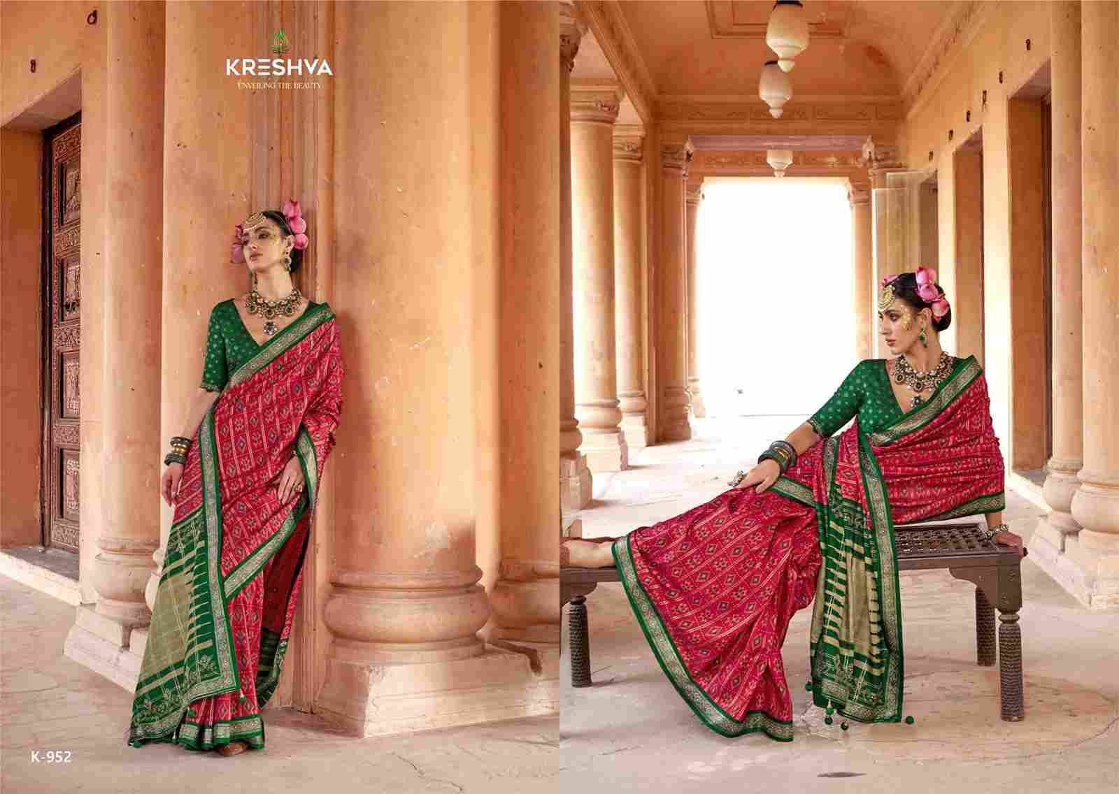 Sundarvan By Kreshva 951 To 956 Series Indian Traditional Wear Collection Beautiful Stylish Fancy Colorful Party Wear & Occasional Wear Silk Sarees At Wholesale Price