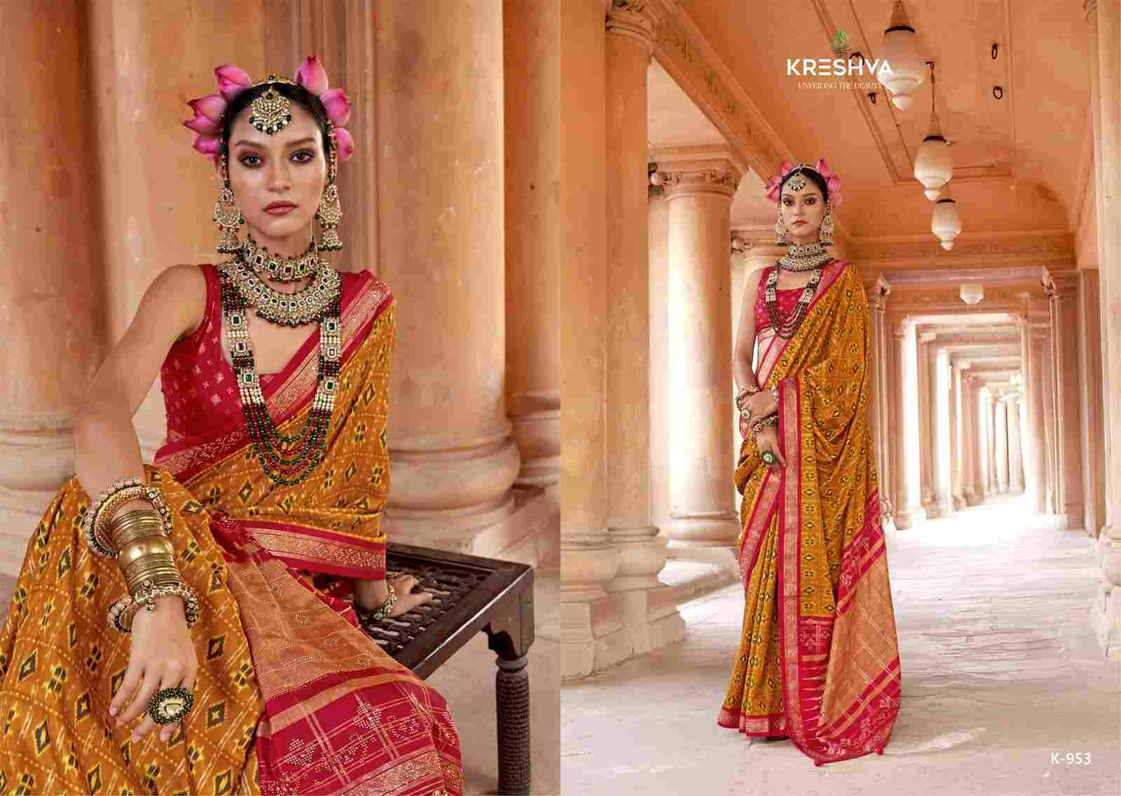 Sundarvan By Kreshva 951 To 956 Series Indian Traditional Wear Collection Beautiful Stylish Fancy Colorful Party Wear & Occasional Wear Silk Sarees At Wholesale Price