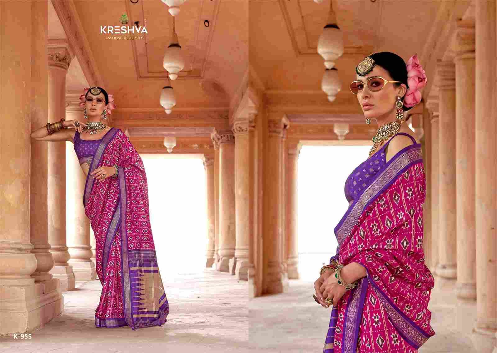 Sundarvan By Kreshva 951 To 956 Series Indian Traditional Wear Collection Beautiful Stylish Fancy Colorful Party Wear & Occasional Wear Silk Sarees At Wholesale Price