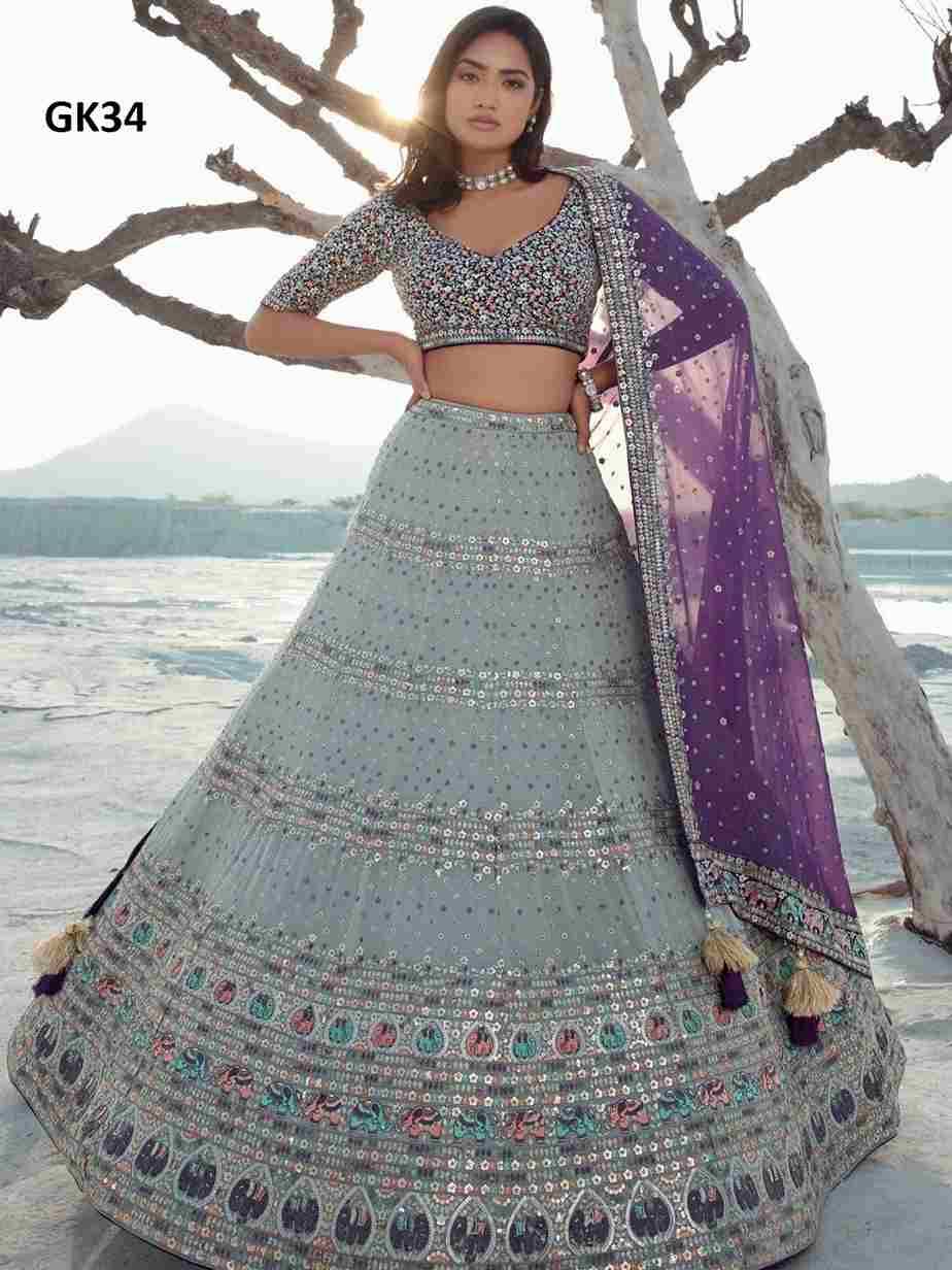 Arya Vol-60 By Arya Designs 32 To 35 Series Beautiful Colorful Fancy Wedding Collection Occasional Wear & Party Wear Georgette Lehengas At Wholesale Price