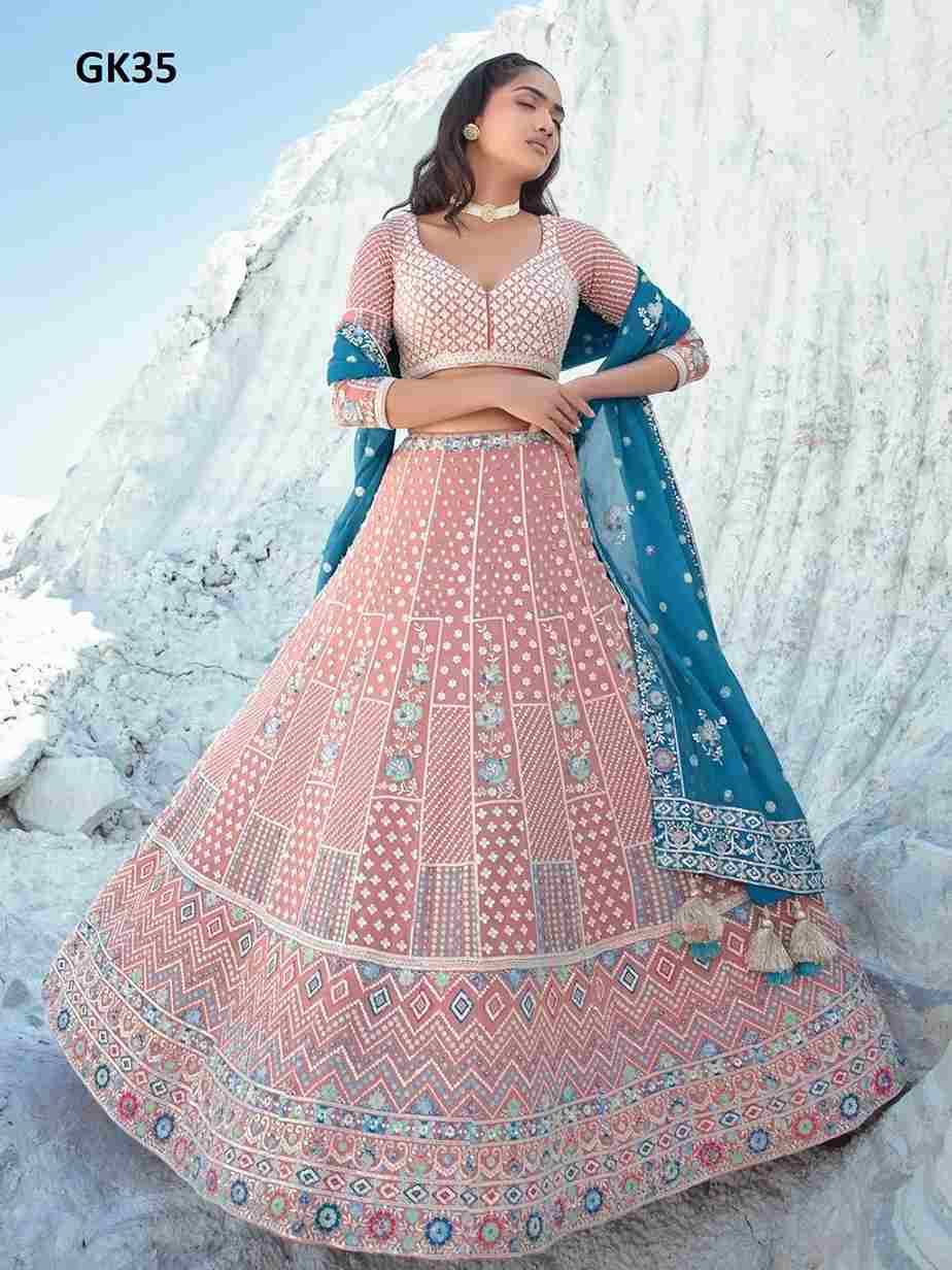 Arya Vol-60 By Arya Designs 32 To 35 Series Beautiful Colorful Fancy Wedding Collection Occasional Wear & Party Wear Georgette Lehengas At Wholesale Price