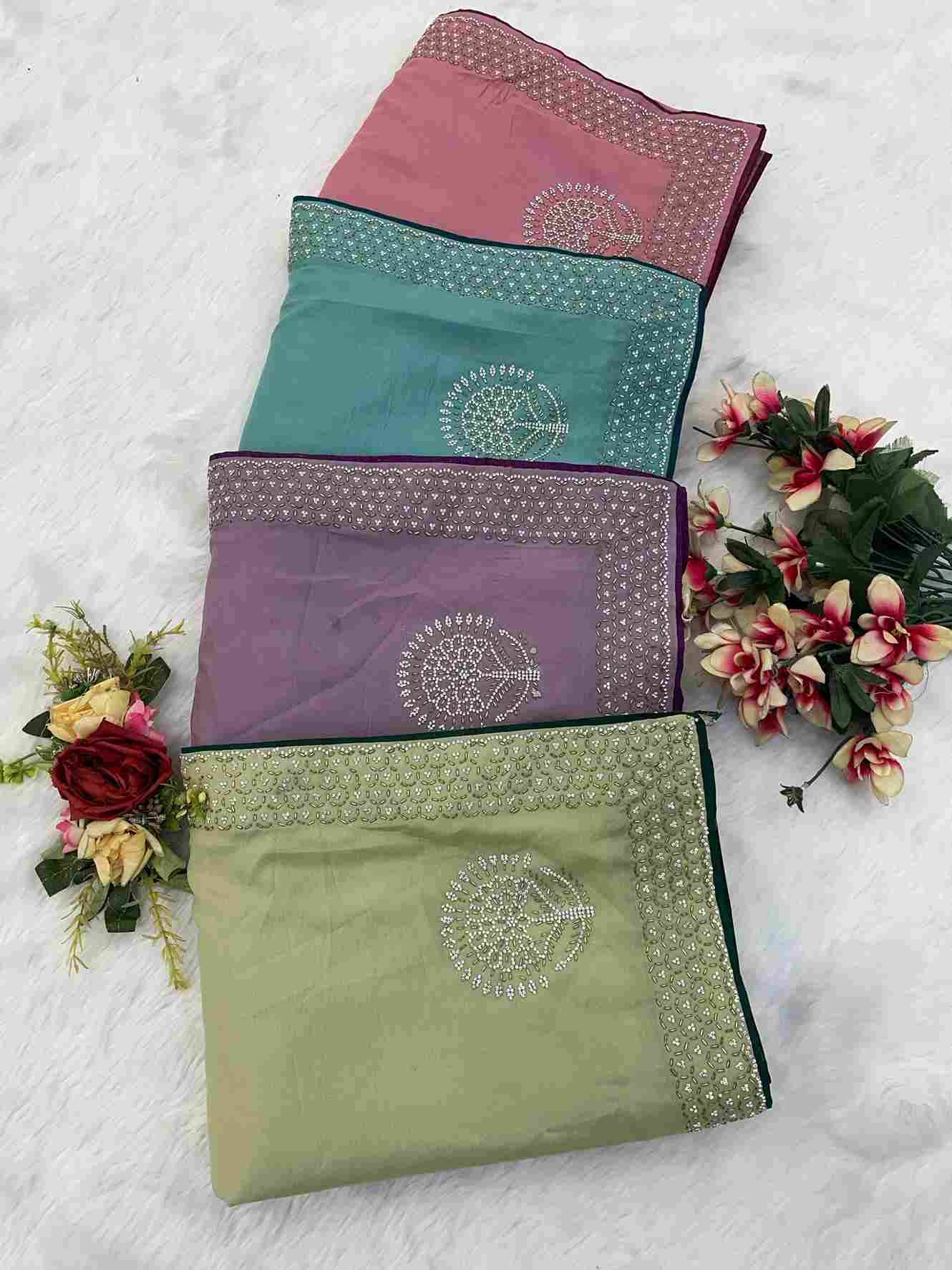 Vs Jogson By Fashid Wholesale 01 To 04 Series Indian Traditional Wear Collection Beautiful Stylish Fancy Colorful Party Wear & Occasional Wear Pure Star Georgette Sarees At Wholesale Price