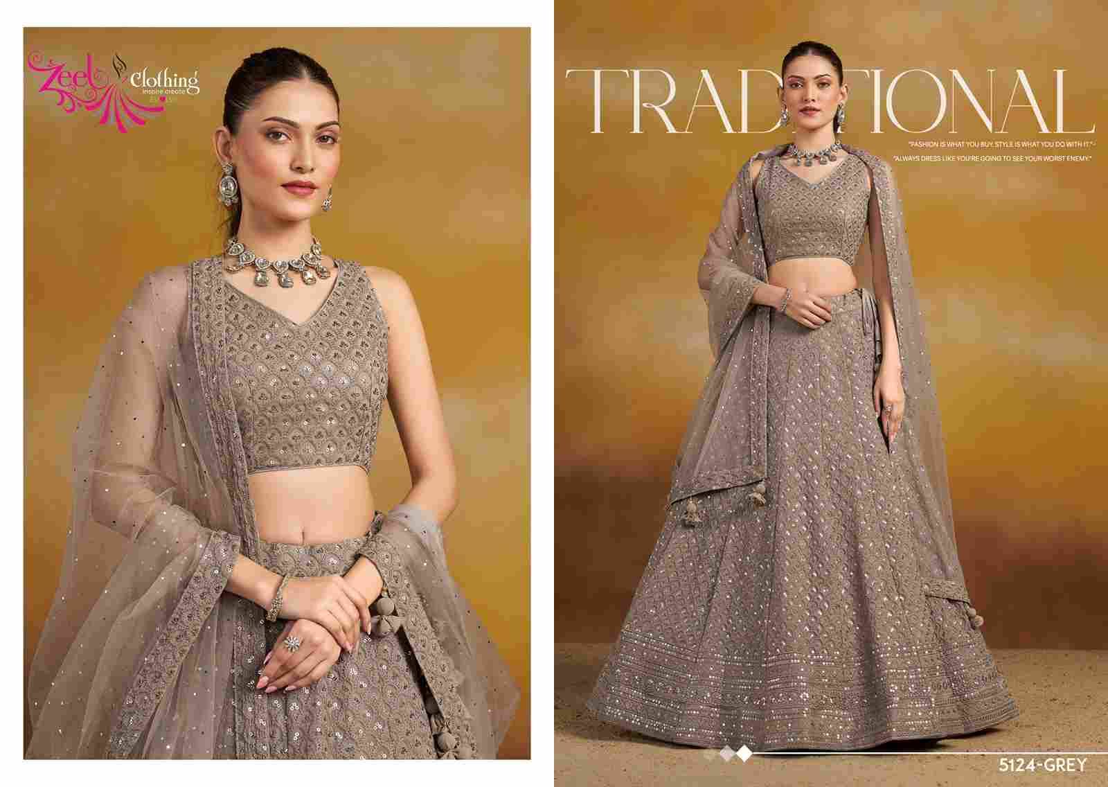 Florance Vol-2 By Zeel Clothing 5124-F To 5124-J Series Designer Beautiful Collection Occasional Wear & Party Wear Georgette Lehengas At Wholesale Price