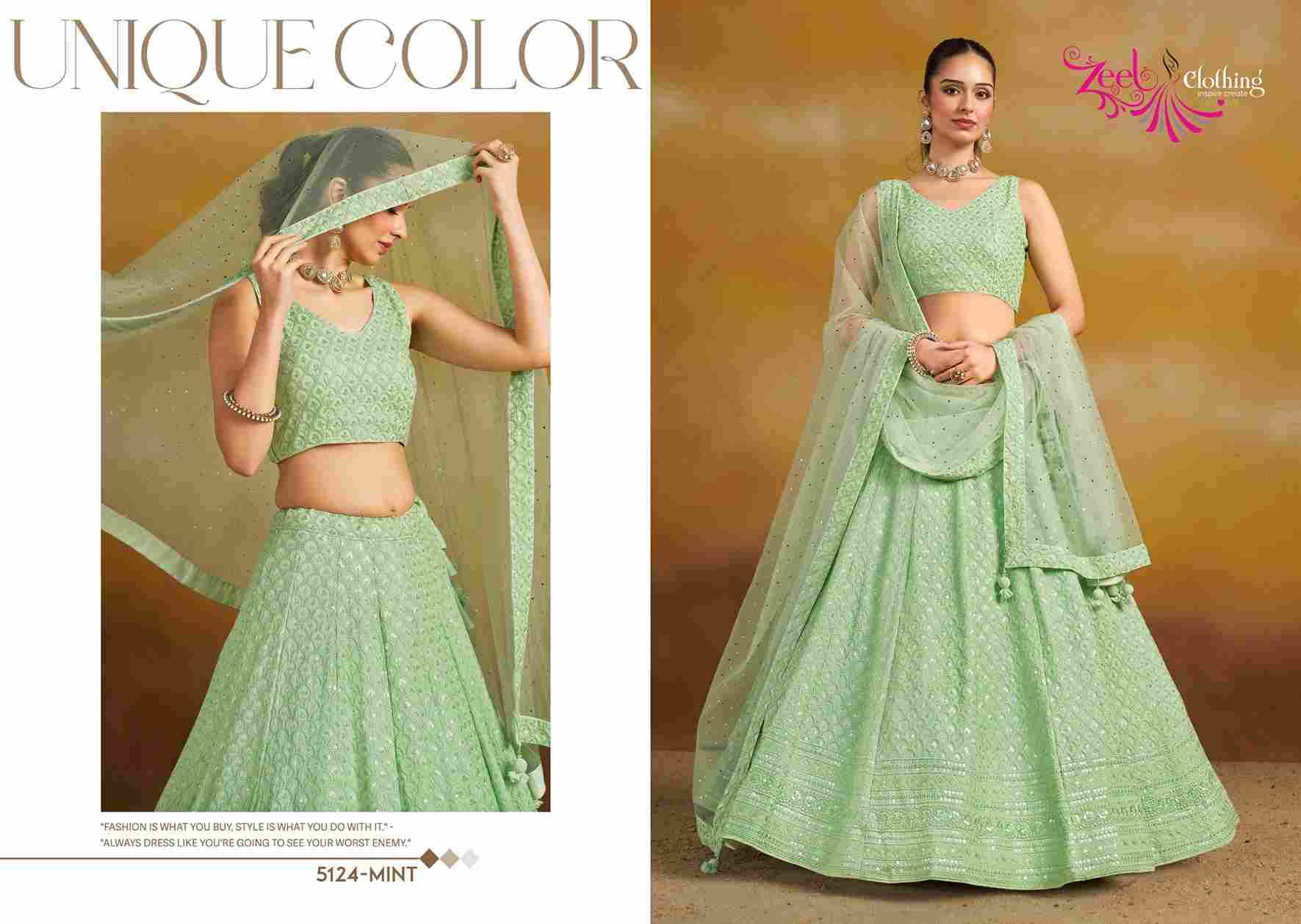 Florance Vol-2 By Zeel Clothing 5124-F To 5124-J Series Designer Beautiful Collection Occasional Wear & Party Wear Georgette Lehengas At Wholesale Price
