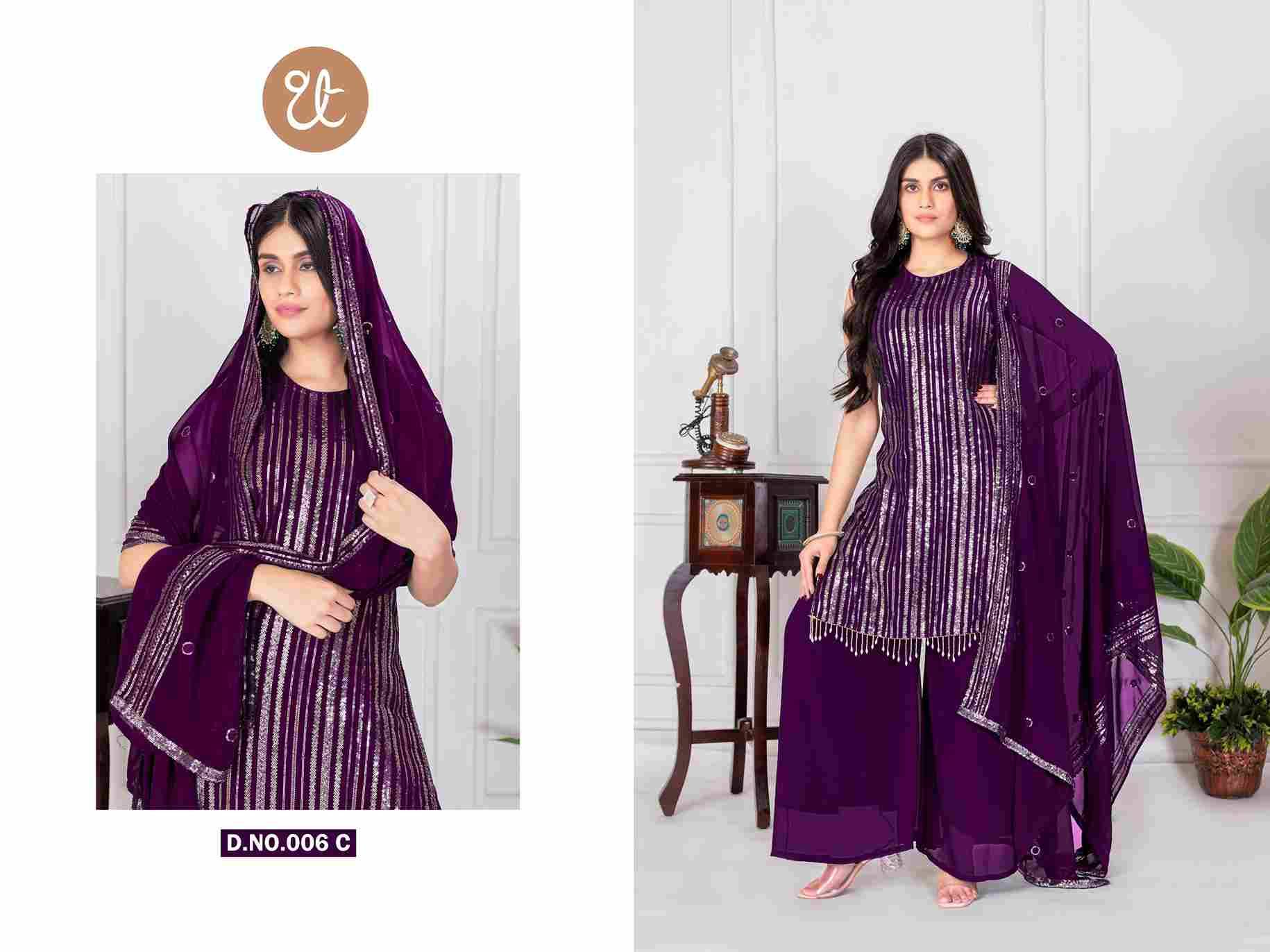 Thread Thrill 006 Colours By Thread Thrill 006-A To 006-D Series Beautiful Sharara Suits Colorful Stylish Fancy Casual Wear & Ethnic Wear Heavy Georgette Dresses At Wholesale Price