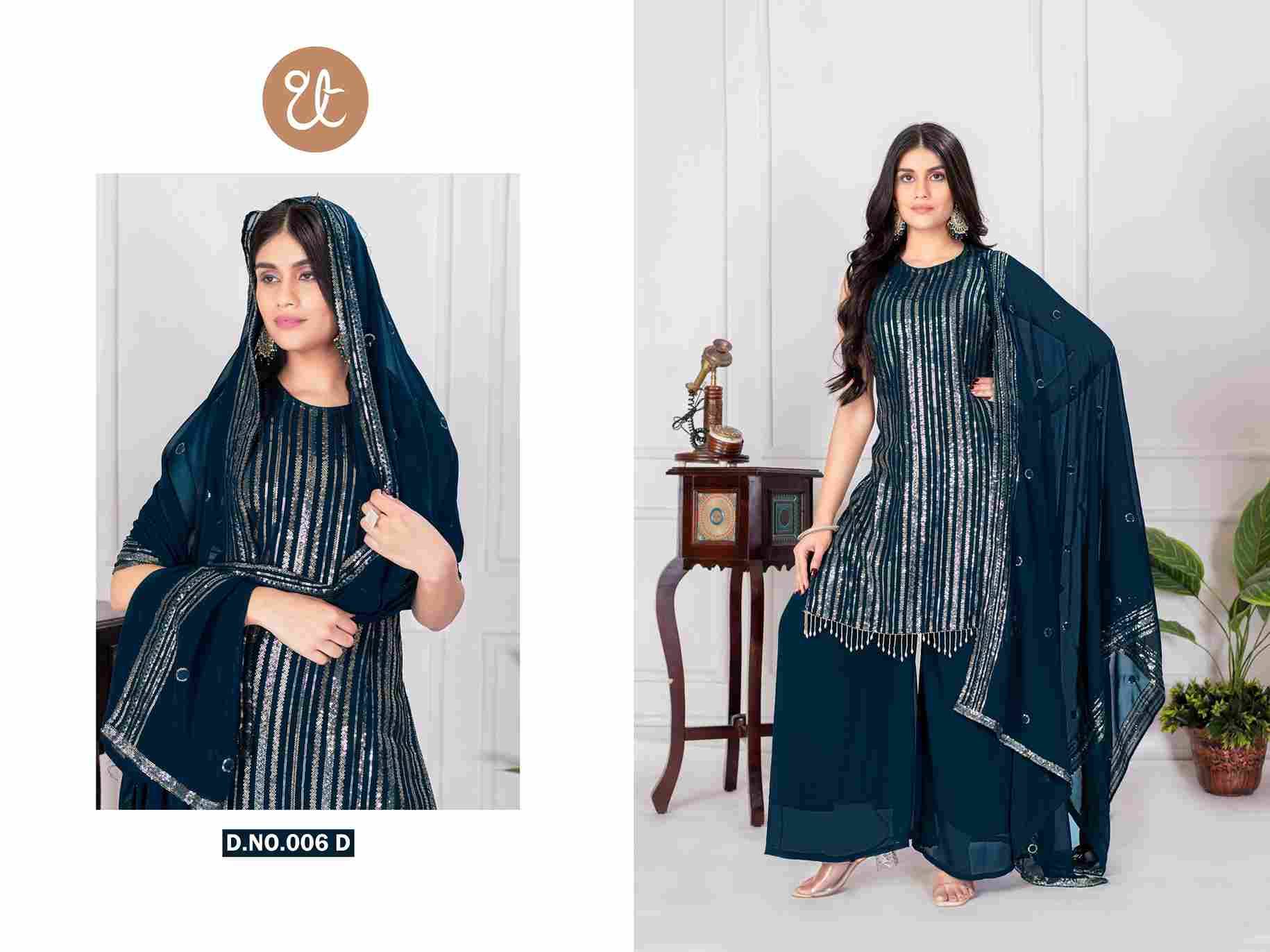 Thread Thrill 006 Colours By Thread Thrill 006-A To 006-D Series Beautiful Sharara Suits Colorful Stylish Fancy Casual Wear & Ethnic Wear Heavy Georgette Dresses At Wholesale Price