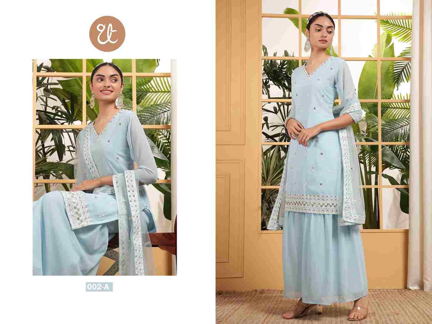 Thread Thrill 002 Colours By Thread Thrill 002-A To 002-D Series Beautiful Sharara Suits Colorful Stylish Fancy Casual Wear & Ethnic Wear Heavy Georgette Dresses At Wholesale Price