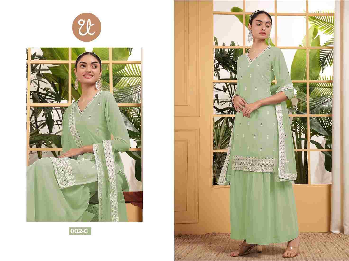Thread Thrill 002 Colours By Thread Thrill 002-A To 002-D Series Beautiful Sharara Suits Colorful Stylish Fancy Casual Wear & Ethnic Wear Heavy Georgette Dresses At Wholesale Price