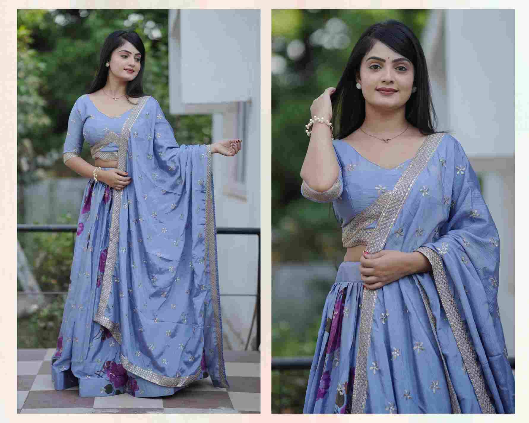Gr-9027 By Fashid Wholesale Designer Beautiful Collection Occasional Wear & Party Wear Chinnon Lehengas At Wholesale Price