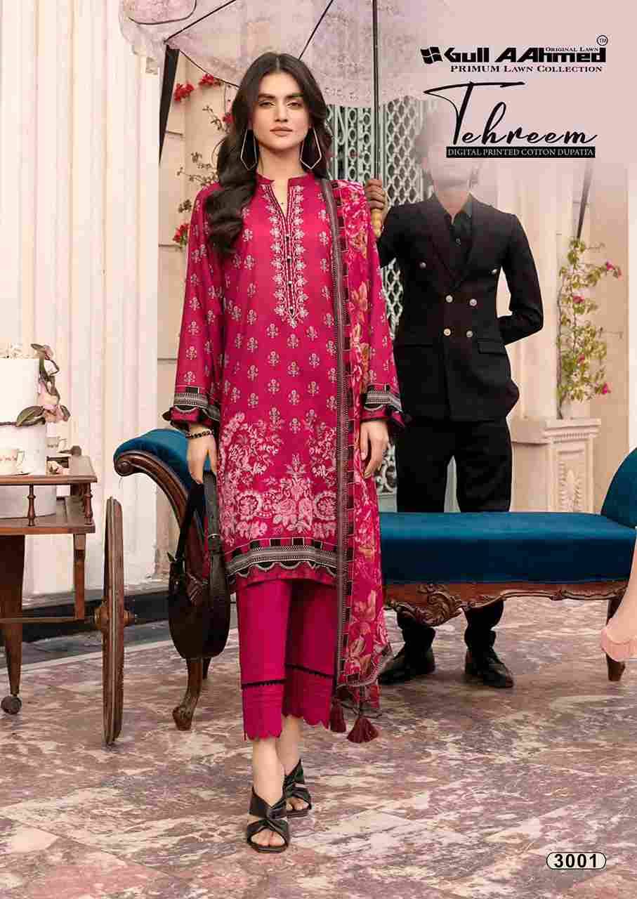 Tehreem Vol-3 By Gull Aahmed 3001 To 3006 Series Beautiful Festive Suits Stylish Fancy Colorful Casual Wear & Ethnic Wear Pure Lawn Dresses At Wholesale Price