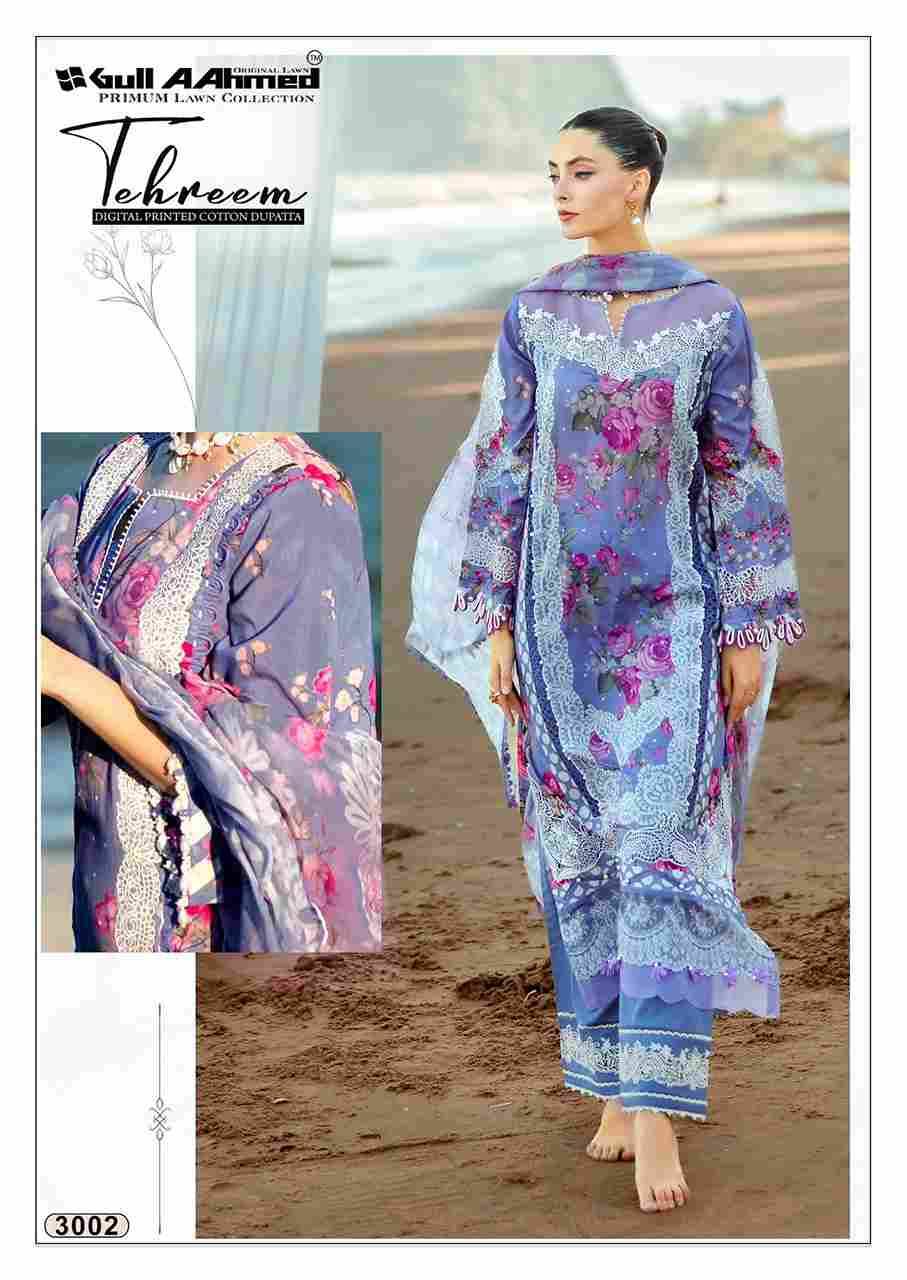 Tehreem Vol-3 By Gull Aahmed 3001 To 3006 Series Beautiful Festive Suits Stylish Fancy Colorful Casual Wear & Ethnic Wear Pure Lawn Dresses At Wholesale Price