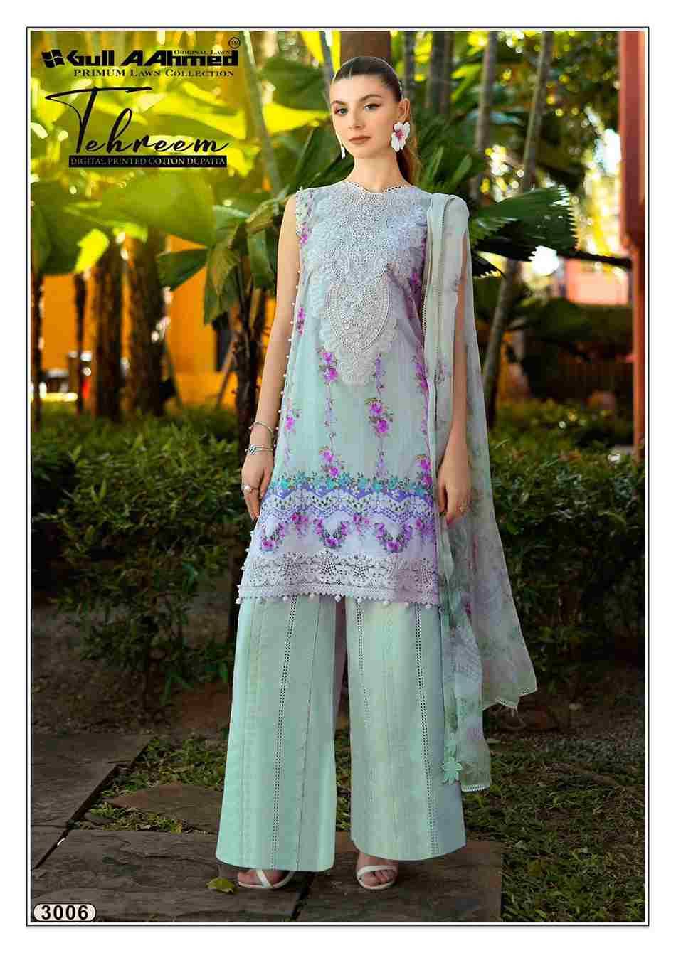 Tehreem Vol-3 By Gull Aahmed 3001 To 3006 Series Beautiful Festive Suits Stylish Fancy Colorful Casual Wear & Ethnic Wear Pure Lawn Dresses At Wholesale Price