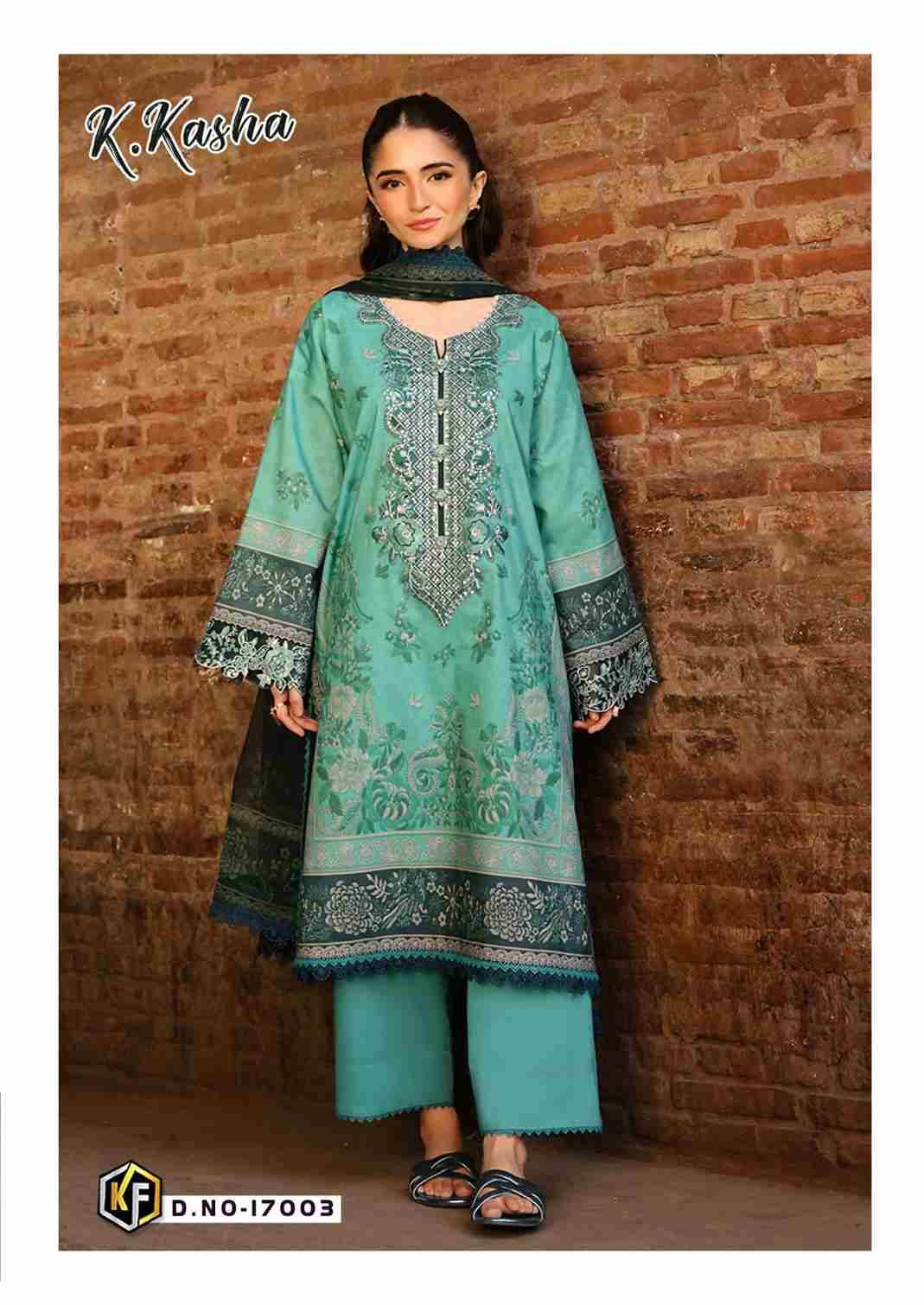 K.Kasha Vol-17 By Keval Fab 17001 To 17006 Series Beautiful Festive Suits Stylish Fancy Colorful Casual Wear & Ethnic Wear Heavy Pure Cotton Print Dresses At Wholesale Price