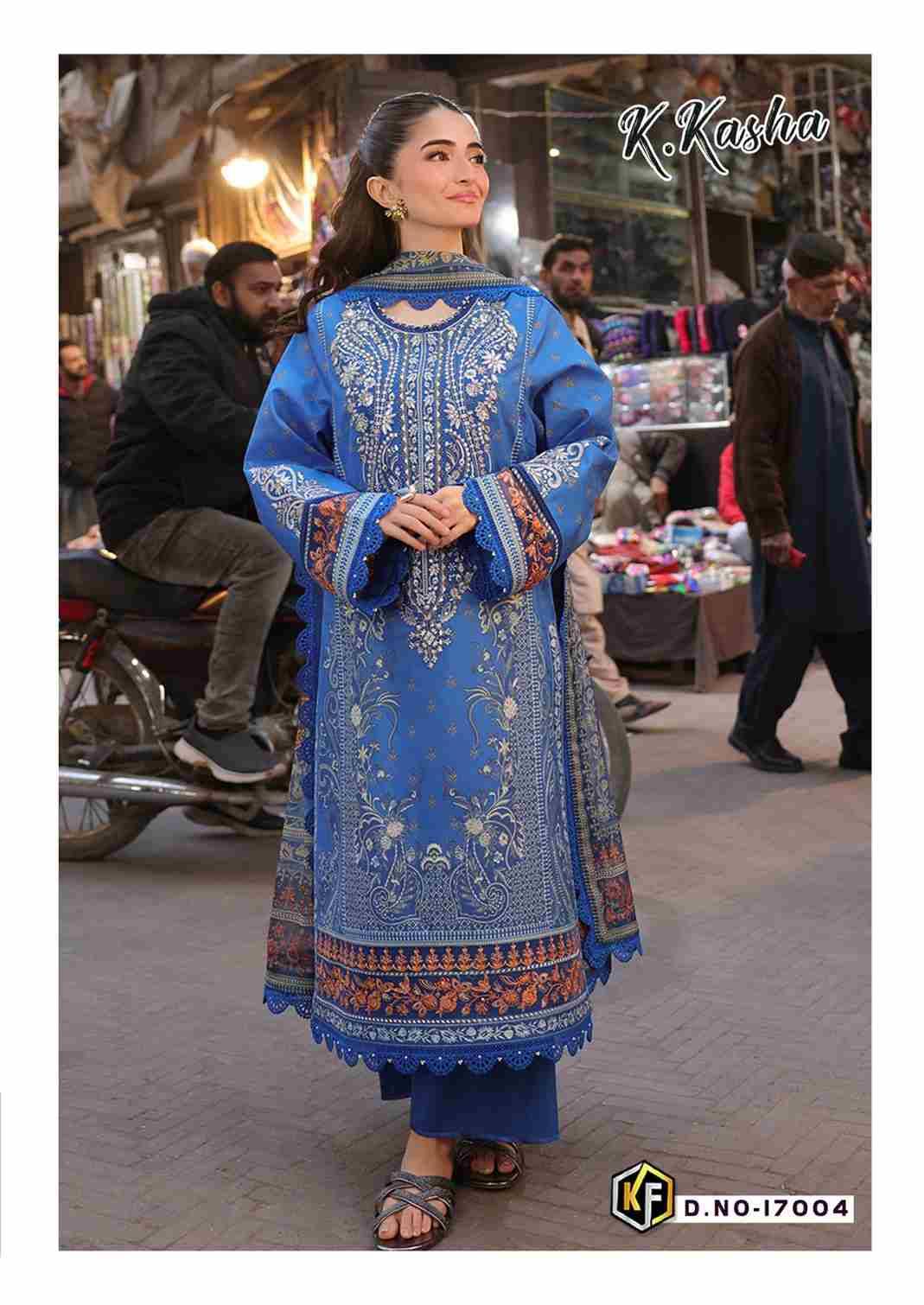 K.Kasha Vol-17 By Keval Fab 17001 To 17006 Series Beautiful Festive Suits Stylish Fancy Colorful Casual Wear & Ethnic Wear Heavy Pure Cotton Print Dresses At Wholesale Price