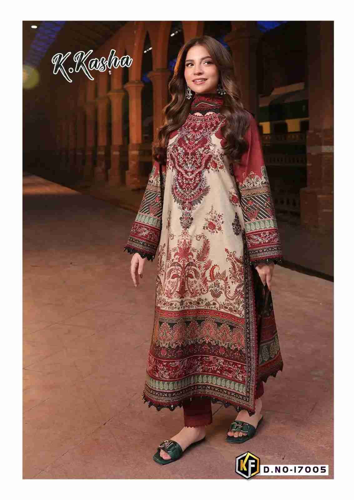 K.Kasha Vol-17 By Keval Fab 17001 To 17006 Series Beautiful Festive Suits Stylish Fancy Colorful Casual Wear & Ethnic Wear Heavy Pure Cotton Print Dresses At Wholesale Price