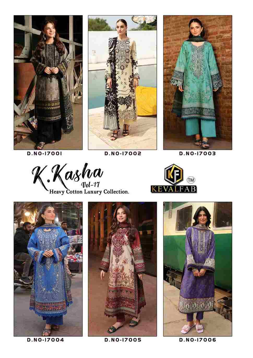 K.Kasha Vol-17 By Keval Fab 17001 To 17006 Series Beautiful Festive Suits Stylish Fancy Colorful Casual Wear & Ethnic Wear Heavy Pure Cotton Print Dresses At Wholesale Price