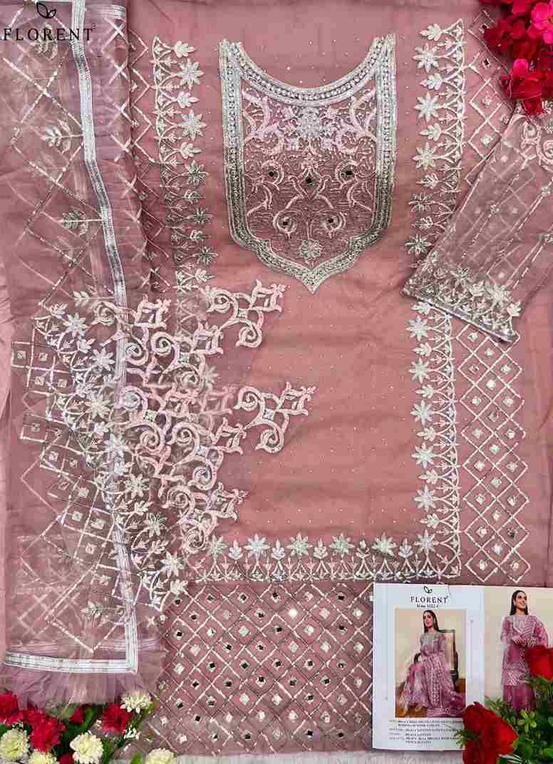 Florent 1022 Colours By Fashid Wholesale 1022-A To 1022-C Series Pakistani Suits Beautiful Fancy Colorful Stylish Party Wear & Occasional Wear Organza Embroidery Dresses At Wholesale Price