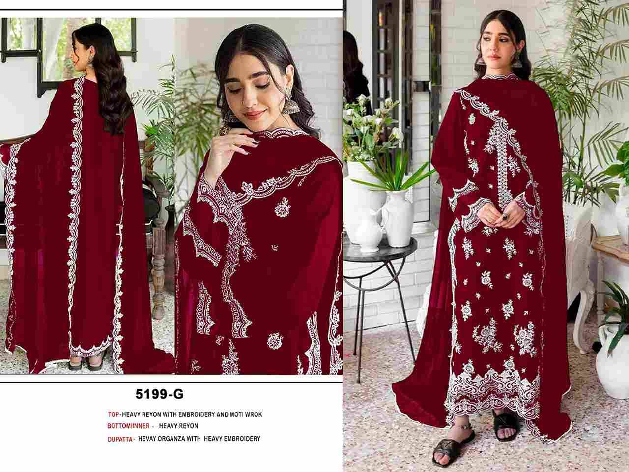 Pakistani 5199 Colours Vol-2 By Fashid Wholesale 5199-E To 5199-H Series Designer Pakistani Suits Beautiful Fancy Stylish Colorful Party Wear & Occasional Wear Heavy Rayon Embroidery Dresses At Wholesale Price
