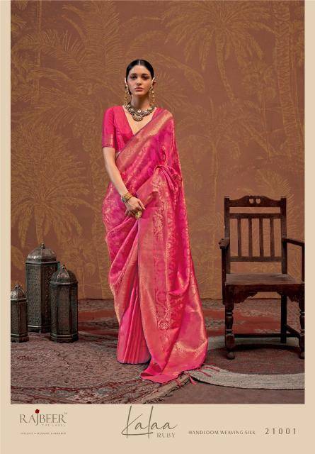 Kalaa Ruby By Rajbeer 21001 To 21006 Series Indian Traditional Wear Collection Beautiful Stylish Fancy Colorful Party Wear & Occasional Wear Silk Sarees At Wholesale Price