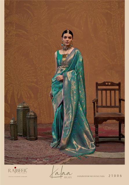 Kalaa Ruby By Rajbeer 21001 To 21006 Series Indian Traditional Wear Collection Beautiful Stylish Fancy Colorful Party Wear & Occasional Wear Silk Sarees At Wholesale Price
