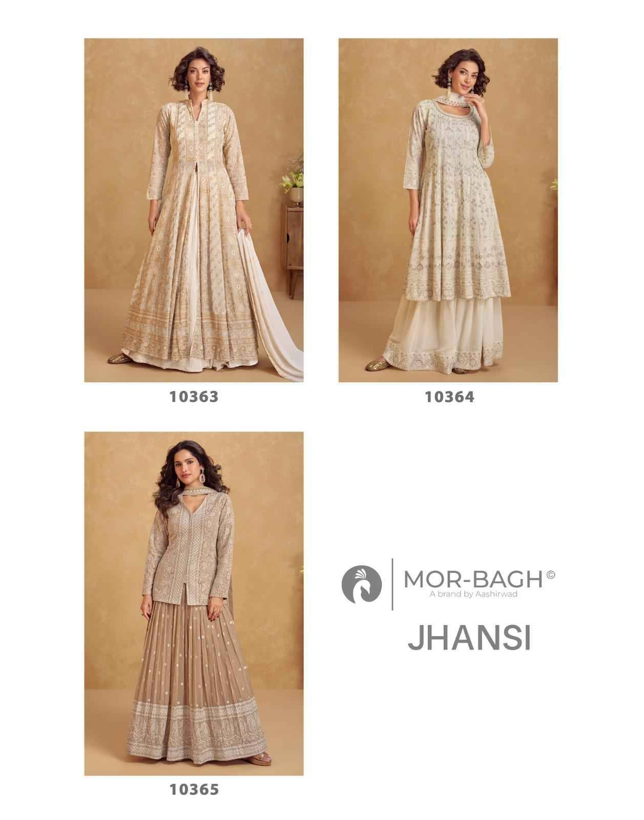 Jhansi By Mor-Bagh 10363 To 10365 Series Beautiful Festive Suits Colorful Stylish Fancy Casual Wear & Ethnic Wear Georgette With Work Dresses At Wholesale Price