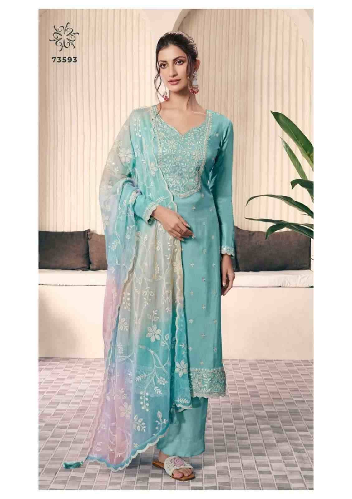 Ombre By Kuleesh 73591 To 73594 Series Designer Festive Suits Collection Beautiful Stylish Fancy Colorful Party Wear & Occasional Wear Moonga Silk Dresses At Wholesale Price