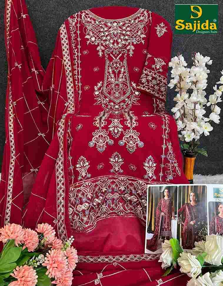 Sajida Hit Design 1008 By Sajida Designer Suits Beautiful Pakistani Suits Colorful Stylish Fancy Casual Wear & Ethnic Wear Heavy Faux Georgette Embroidered Dresses At Wholesale Price