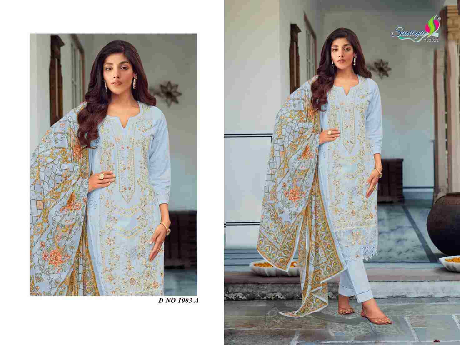 Taseer Vol-1 By Saniya Trendz 1003 To 1003-B Series Beautiful Pakistani Suits Colorful Stylish Fancy Casual Wear & Ethnic Wear Pure Cambric Embroidered Dresses At Wholesale Price