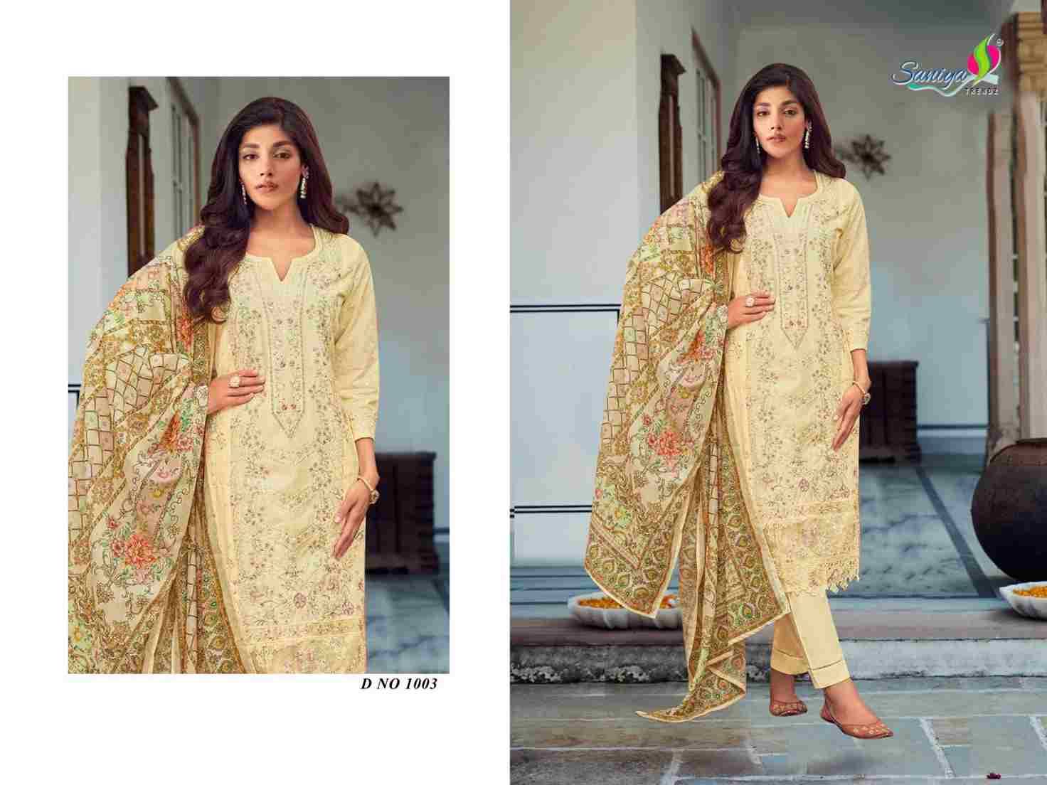 Taseer Vol-1 By Saniya Trendz 1003 To 1003-B Series Beautiful Pakistani Suits Colorful Stylish Fancy Casual Wear & Ethnic Wear Pure Cambric Embroidered Dresses At Wholesale Price