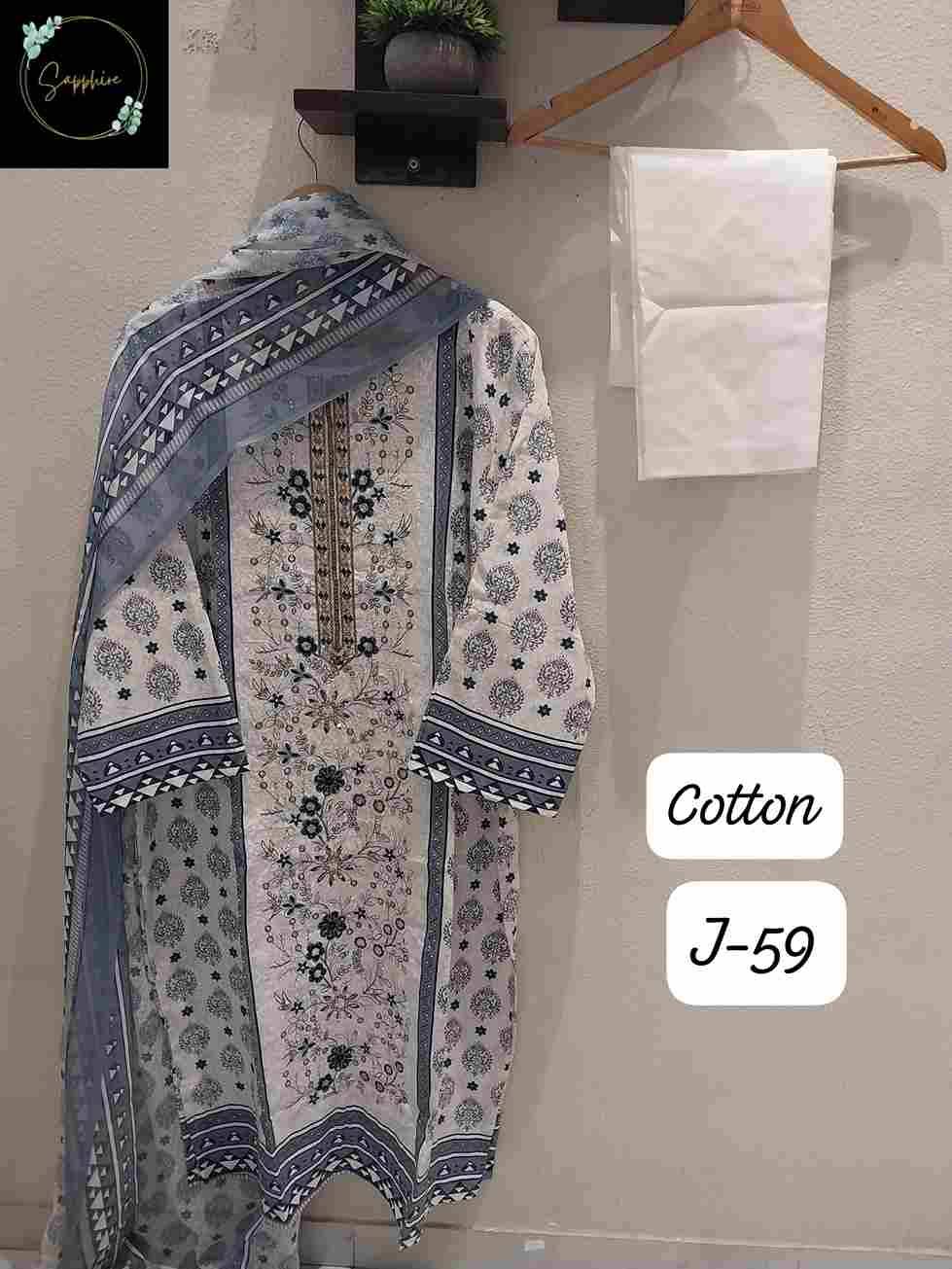 Jazmin Vol-59 By Sapphire 59-A To 59-B Series Beautiful Pakistani Suits Stylish Fancy Colorful Party Wear & Occasional Wear Pure Lawn Cotton Embroidered Dresses At Wholesale Price