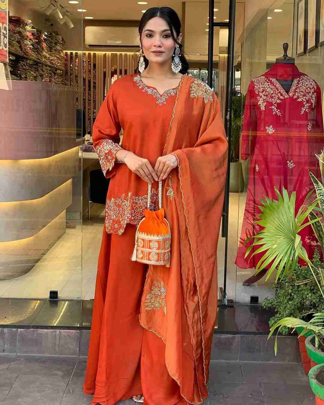 Sf-1012 By Fashid Wholesale Beautiful Stylish Festive Suits Fancy Colorful Casual Wear & Ethnic Wear & Ready To Wear Heavy Faux Georgette Dresses At Wholesale Price