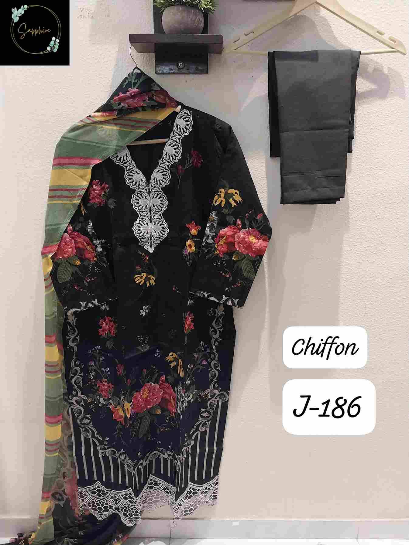 Jazmin Vol-186 By Sapphire 186-A To 186-C Series Beautiful Pakistani Suits Stylish Fancy Colorful Party Wear & Occasional Wear Pure Lawn Cotton Embroidered Dresses At Wholesale Price