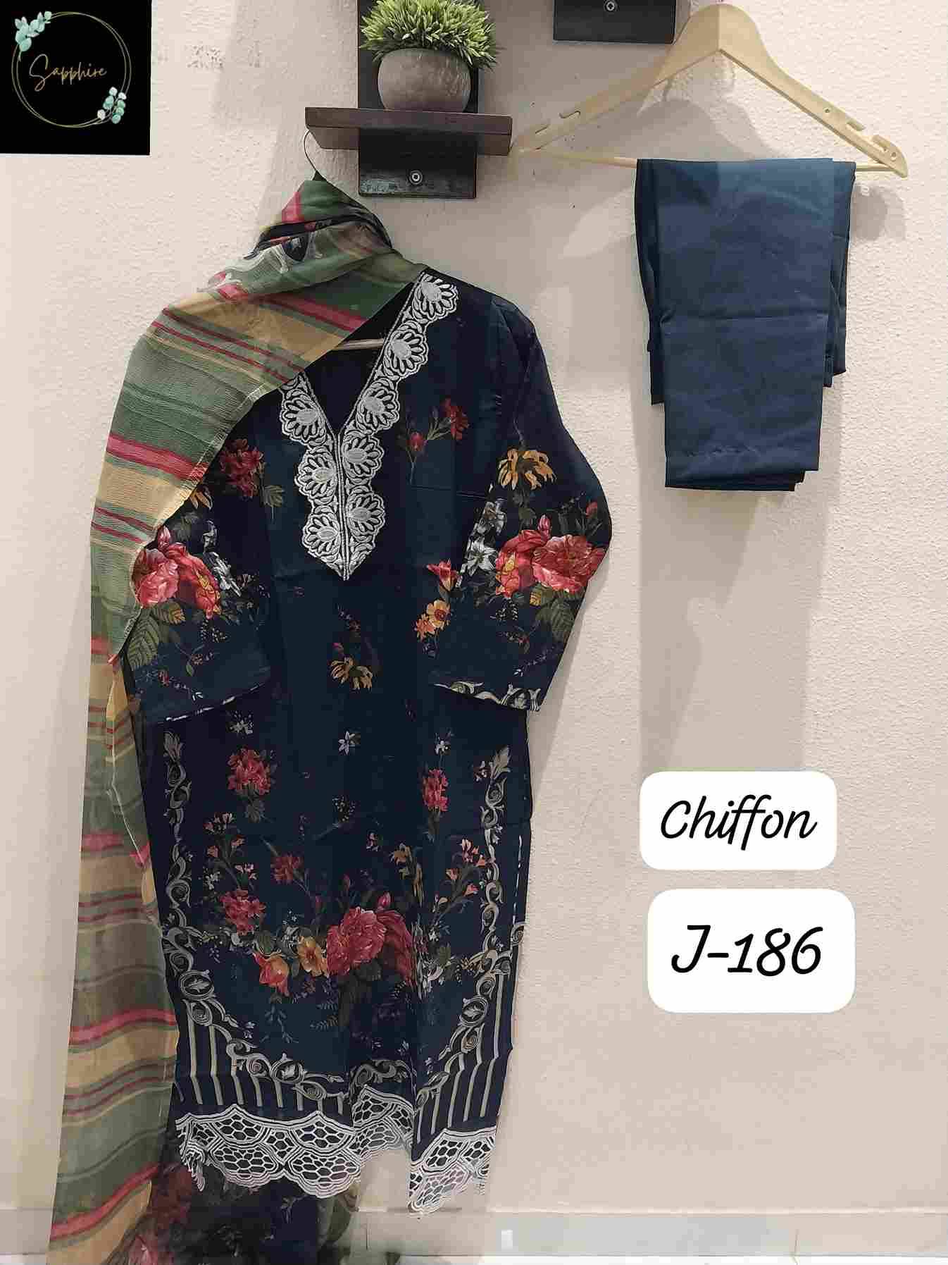 Jazmin Vol-186 By Sapphire 186-A To 186-C Series Beautiful Pakistani Suits Stylish Fancy Colorful Party Wear & Occasional Wear Pure Lawn Cotton Embroidered Dresses At Wholesale Price
