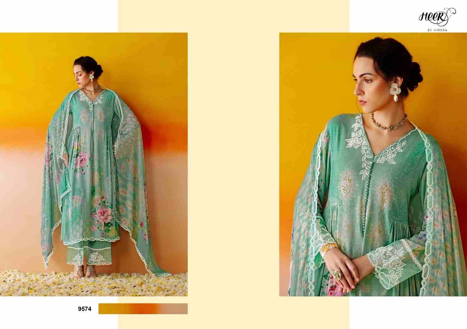 Guldasta By Kimora Fashion 9571 To 9576 Series Designer Festive Suits Collection Beautiful Stylish Fancy Colorful Party Wear & Occasional Wear Pure Muslin Dresses At Wholesale Price
