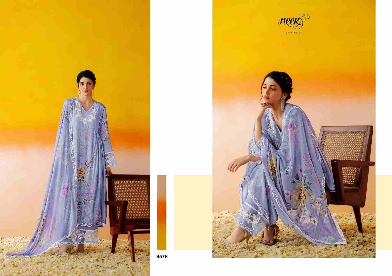 Guldasta By Kimora Fashion 9571 To 9576 Series Designer Festive Suits Collection Beautiful Stylish Fancy Colorful Party Wear & Occasional Wear Pure Muslin Dresses At Wholesale Price