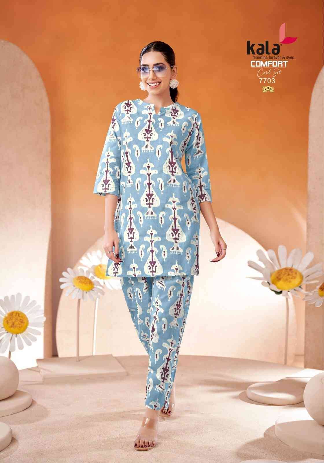 Comfort Vol-2 By Kala 7701 To 7712 Series Designer Stylish Fancy Colorful Beautiful Party Wear & Ethnic Wear Collection Pure Cotton Co-Ords At Wholesale Price