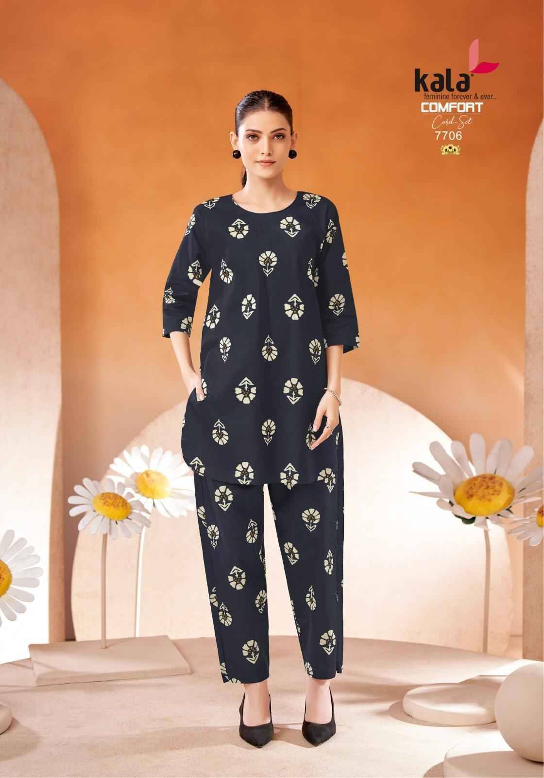 Comfort Vol-2 By Kala 7701 To 7712 Series Designer Stylish Fancy Colorful Beautiful Party Wear & Ethnic Wear Collection Pure Cotton Co-Ords At Wholesale Price