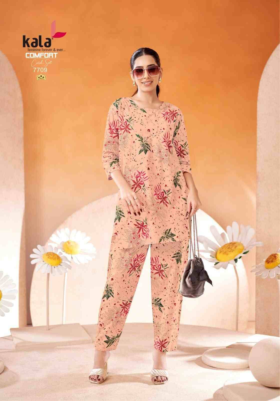 Comfort Vol-2 By Kala 7701 To 7712 Series Designer Stylish Fancy Colorful Beautiful Party Wear & Ethnic Wear Collection Pure Cotton Co-Ords At Wholesale Price