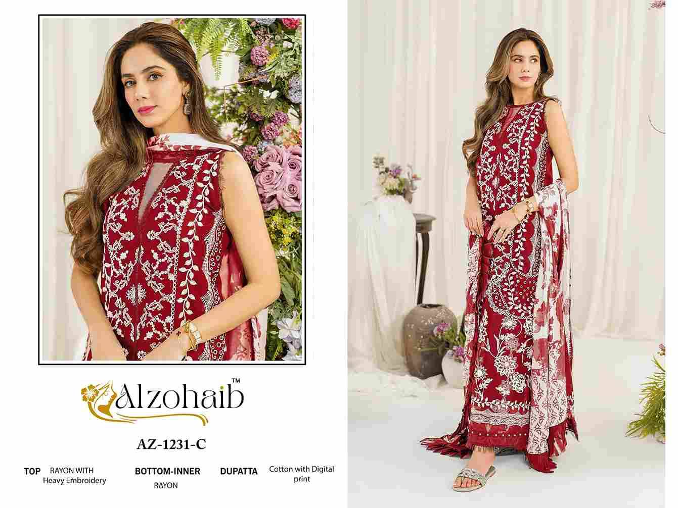 Ruba Vol-1 By Alzohaib 1231-A To 1231-D Series Beautiful Pakistani Suits Stylish Fancy Colorful Party Wear & Occasional Wear Pure Rayon Print Dresses At Wholesale Price