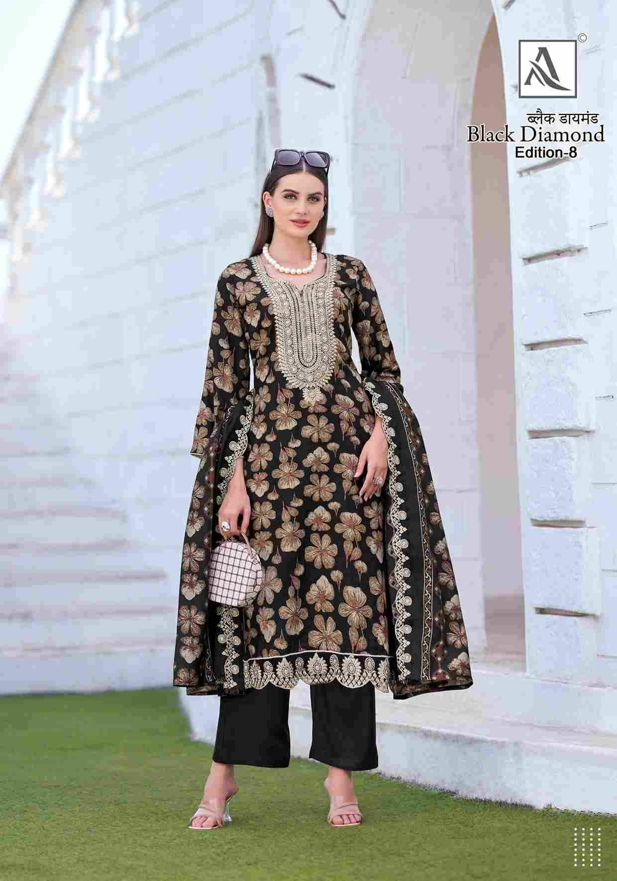 Black Diamond Vol-8 By Alok Suit 1999-001 To 1999-006 Series Beautiful Festive Suits Colorful Stylish Fancy Casual Wear & Ethnic Wear Pure Rayon Dresses At Wholesale Price